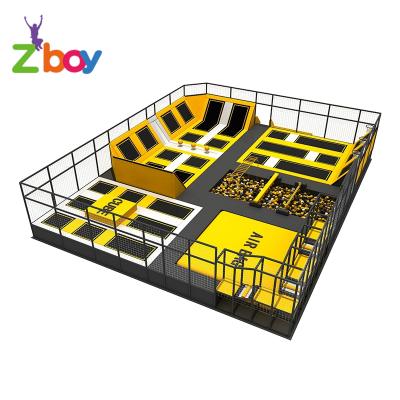 China With Protective Net Large Body Fitness Commerical Amusement Trampoline Indoor Park And Playground Equipment for sale