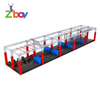 China Without Net Indoor Adventure Ninja Warrior Course For Trampoline Protector Popular Adult Park for sale