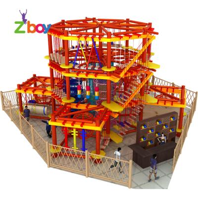 China Wooden Playground Zboy New Style Designed Kids Indoor Ropes Hunt Adventure Challenge for sale