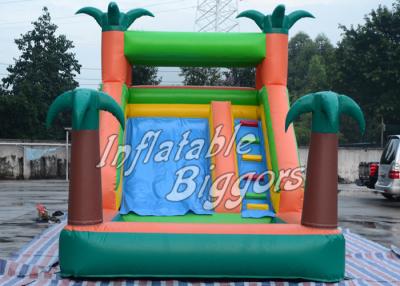 China Residential EN71 Inflatable Pool Water Slide Green Jungle With Sprayers , Durable Vinyl for sale