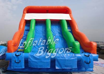 China Orange Commercial / Residential Inflatable Water Slides , PVC Inflatable Kids Slides for sale