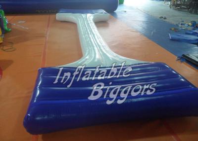 China Festival Activity PVC Inflatable Water Game Balance Beam Blue , Blowing Up Inflatables for sale