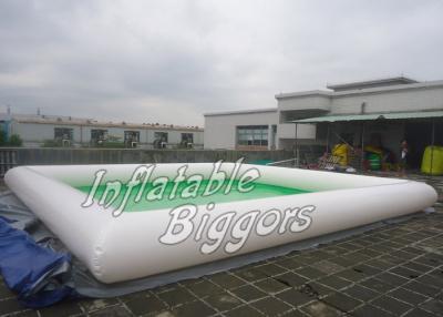 China Juego inflable comercial verde blanco del parque de las piscinas de agua con la lona impermeable en venta