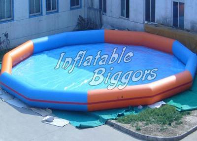 China River Giant Blue Inflatable Water Pools PVC , Double Stitch Inflatable Water Game for sale