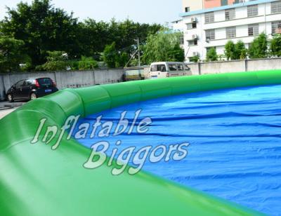 China Piscinas de agua inflables verdes sin plomo de encargo para el alquiler, piscinas inflables grandes en venta