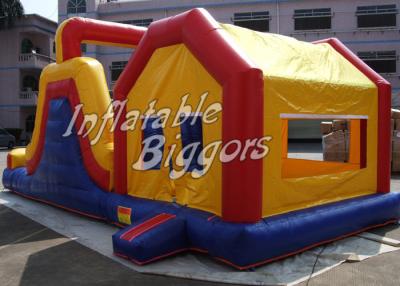 China Yellow Kids Inflatable Combo Jumping Bounce Houses Advertisement With Blower for sale