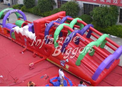 China Red PVC Giant Inflatable Backyard Obstacle Course For Outdoor Advertisement for sale