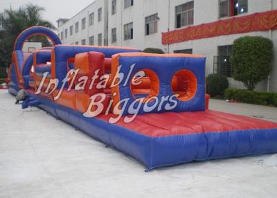 China Adult Blue Inflatable Indoor Obstacle Course EN14960 For Commercial Promotion for sale