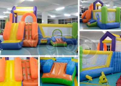 China Kindergarten UL Kingdom Inflatable Bounce House Castle Moonwalk With Pool for sale