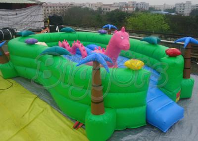 China Large Green Inflatable Fun City Children Playground Equipment for Dinosaur Theme for sale