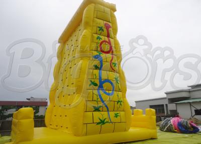 China Rental Adult Puncture Proof Inflatable Climbing Wall Yellow With Fourfold Stitches for sale