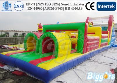 China Commercial Rainbow Colour Inflatable Obstacle Course Equipment For Kindergarten for sale