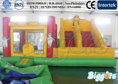 China Penguin Inflatable Bounce House Custom Durable Vinyl / Tarpaulin With Slide for sale