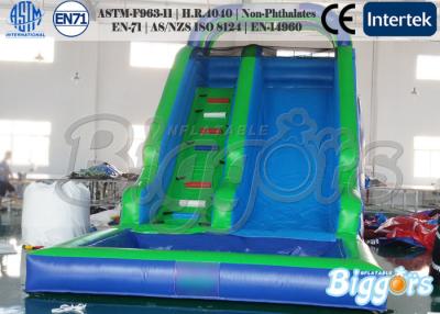 China Tobogán acuático inflable azul, diapositiva del resbalón N del parque del agua de la diversión con la piscina en venta