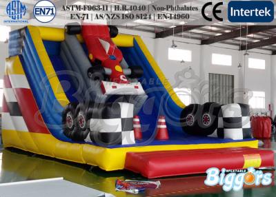 China Commercial Sporty Car Kids Inflatable Water Slides , Fun Inflatable Bungee Trampoline for sale