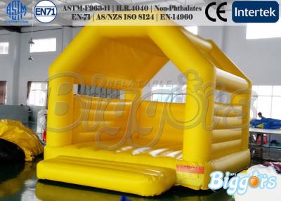 China Mini Inflatable Bouncy House Castle Yellow with Custom Logo Printing for sale