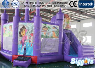 China Purple Comemecial Inflatable Bouncers Dora Bouncy Castle with Slide Combo for sale