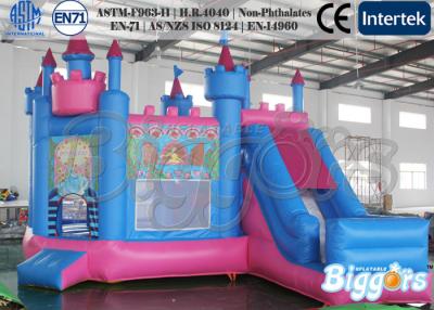 중국 inflatable Jumping Bounce Houses의 분홍색 방수 쾌활한 활주 공주 판매용