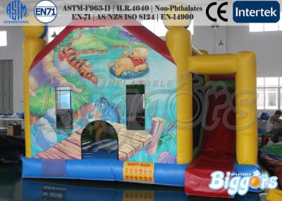 China Castillo animoso inflable comercial con la diapositiva Winnie y el tigre de Junping en venta