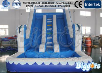 China Dolphin Inflatable Water Double Lanes Slip Durable with Swiming Pool for sale