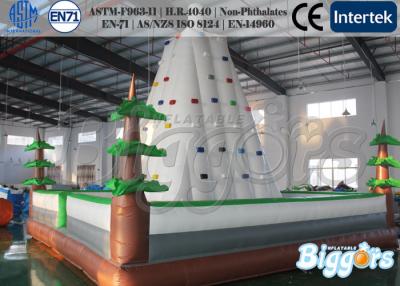 China White PVC Kids Inflatable Sports Games Rock Climbing Tower with Mattress for sale