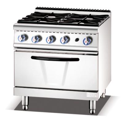 China Durable 4 Burners Stainless Steel Ggas Free Standing Stove And Single Oven Commercial Food Equipment Restaurant Kitchen Machine for sale