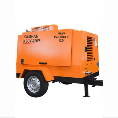 China Kaishan Kscy-220/8 55kw 75HP Diesel Driven Portable Screw Air Compressor for sale