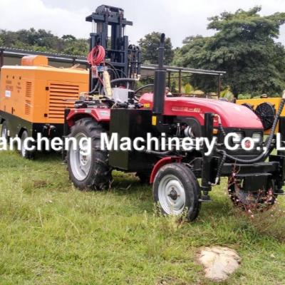 China 200m Classic Water Borehole Drill Rig Tractor Mounted Water Well Drilling Rig for sale