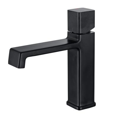 China Manufacturer Direct Selling New Modern Matte Black Square Single Handle Waterfall Waterfall Solid Brass Faucet for sale