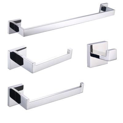 China 304 Stainless Steel Towel Rack Household BACKREST New Bathroom Hardware Accessories 4 Piece Set Bathroom Towel Hook for sale