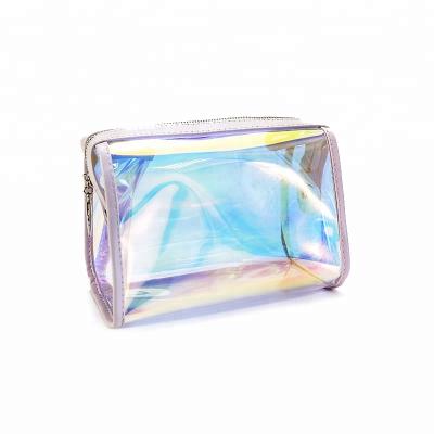 China Holographic Iridescent Cosmetic Bag Large Capacity Makeup Organizer for sale