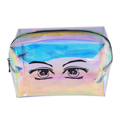 China Large Capacity PVC Waterproof Rainbow Laser Clear Bag for sale