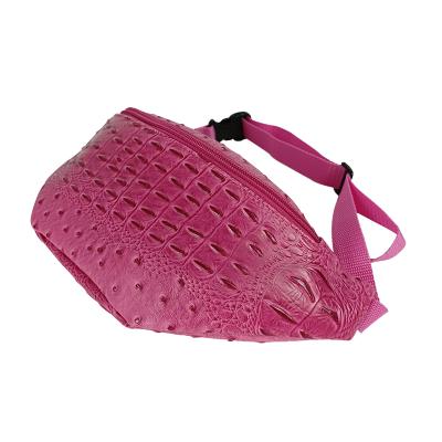 China Hot Sale Fashion PU Waist Bag Fanny Pack Ladies Running Belt Crocodile Pattern Custom Made Ostrich Leather Waist Bag for sale