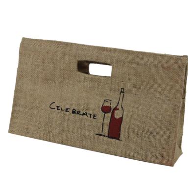 China Eco - Friendly And Reusable Environmental Recycled Customized Wine Jute Bag for sale