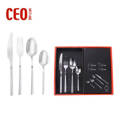 China Sustainable Kitchen Cutlery Set 24pcs Stainless Steel Cutlery Set Luxury Silver Flatware Set for sale