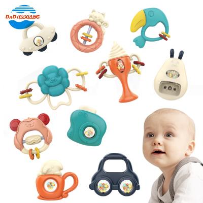 China Toy DADI Toys Factory Latest Design Musical Baby Rattle Gift Set Infant Silicone Baby Rattle Toys Set for sale