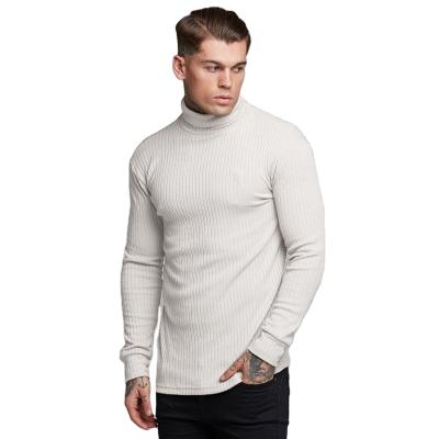 China Wholesale Custom LOGO Men's Neck Sweater Breathable Sports Top Bottoming Shirt Fitness Leisure Silk Sweater for sale