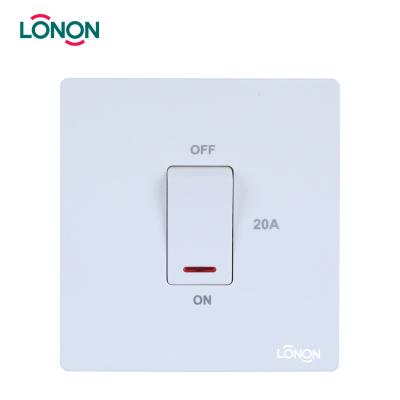 China White Color LONON PC+Metal Residential Electric Switches 20A / General Purpose for sale