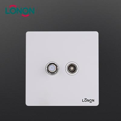 China High Quality Material White SAT Television Security PC Electrical 2 Band TV Wall Socket for sale