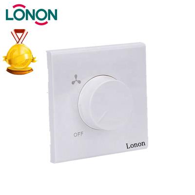 China Factory Wholesale Professional White Easy Installation PC+Metal Bracket Speed ​​Control 220v Electric Fan Switch Dimmer for sale