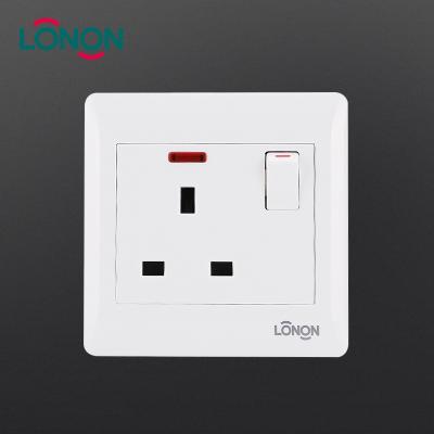 China British 13 Type 1 Metal Backing Plate Strip One Three Terminal Switch Socket With Indicator for sale