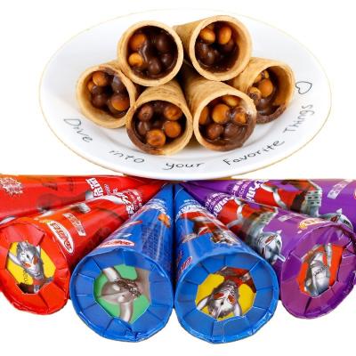 China Natural High Quality Cone Shaped Chocolate Custard With Crunchy Wafer Cookie Ice Cream Cups for sale