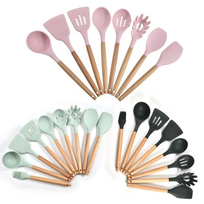 China Sustainable Silicone Kitchenware Cookware Set Heat Resistant Kitchen Nonstick Cookware Baking Tools for sale