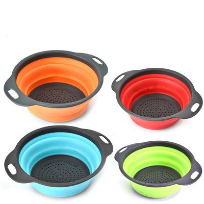 China Durable Collapsible Colander - Collapsible Colander - Kitchen Silicone Round Strainer for sale