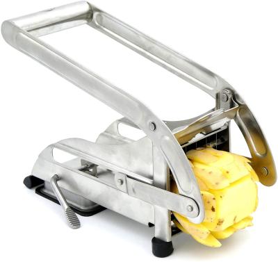 China Viable French Fries Cutter With 2 Blades Stainless Steel Potato Chipper Potato Slicer Chopper Cutter for sale