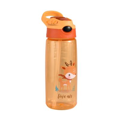 China Kids Star Straw Water Bottle Summer Sports Minimalist Men And Female Students Platypus Plastic Water Bottle for sale