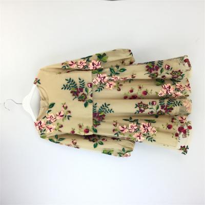 China Factory direct sales nylon flower pattern 8-12 years old girls dresses clothes for sale