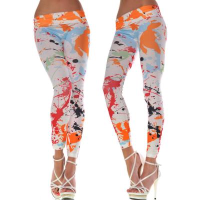 China Fancy Antibacterial Wholesale Adult Color Tattoo Lady Seamless Leggings for sale