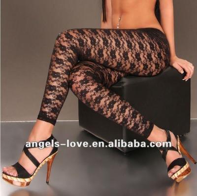 China Breathable Women Sexy Black Lace Leggings for sale