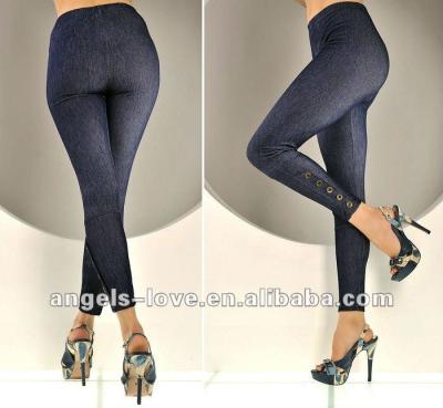 China 2012 Breathable Wholesale Jeans Look Leggings For Women With Binding for sale